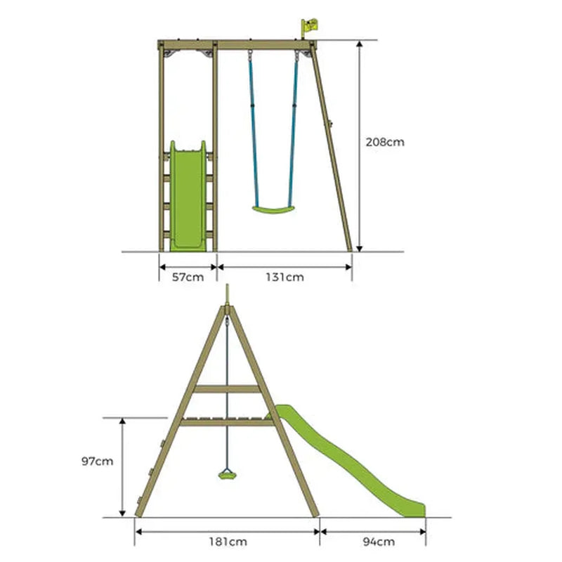 TP Forest Multiplay Single Wooden Swing Set & Slide (UK Mainland Only), Learning SPACE