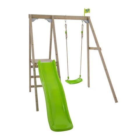 TP Forest Multiplay Single Wooden Swing Set & Slide (UK Mainland Only)-Dropship,Outdoor Slides,Outdoor Swings,swing,TP Toys-Learning SPACE