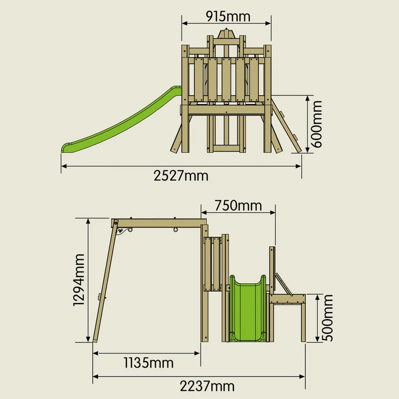 TP Forest Toddler Wooden Swing Set & Slide (UK Mainland Only), Learning SPACE