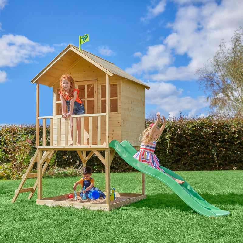 TP Hill Top Wooden tower Playhouse (UK Mainland Only), With Slide Learning SPACE