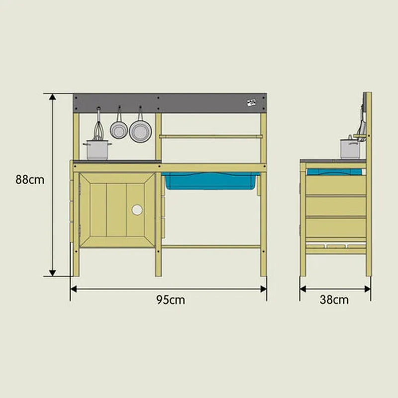 TP Junior Chef Wooden Mud Kitchen (UK Mainland Only), Learning SPACE
