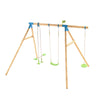 TP Knightswood Triple Wooden Swing Set With Glider And Button Seat (UK Mainland Only), Learning SPACE