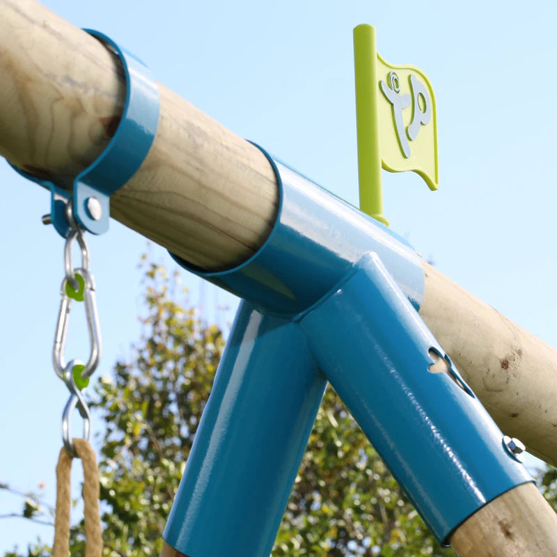 TP Knightswood Triple Wooden Swing Set With Glider And Button Seat (UK Mainland Only), Learning SPACE