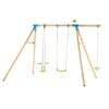 TP Knightswood Triple Wooden Swing Set With Glider And Button Seat (UK Mainland Only), Learning SPACE