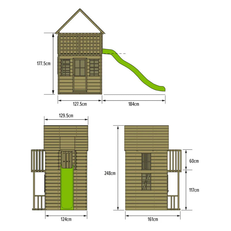 TP Skye Wooden Playhouse & Slide (UK Mainland Only), Learning SPACE