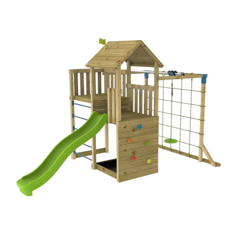 TP Skywood Wooden Climbing Frame (UK Mainland Only), Skyline & Flying Fox & Sky Deck & Slide Learning SPACE