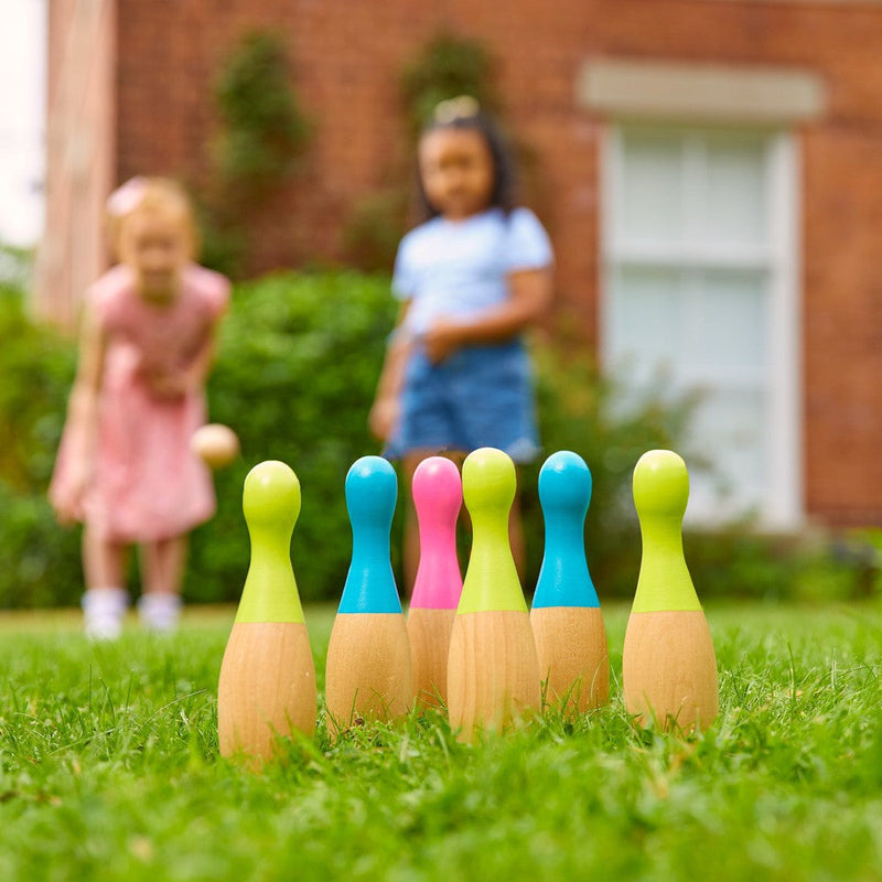 TP Toys Wooden Outdoor Skittles Set, Learning SPACE