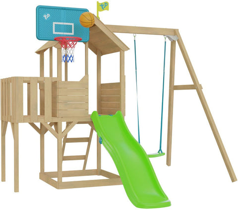 TP Treehouse Wooden Playhouse-Outdoor Climbing Frames, Outdoor Slides, Outdoor Swings, Play Houses, Playground Equipment, Playhouses, TP Toys-Learning SPACE