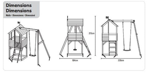 TP Treehouse Wooden Playhouse-Outdoor Climbing Frames, Outdoor Slides, Outdoor Swings, Play Houses, Playground Equipment, Playhouses, TP Toys-Learning SPACE