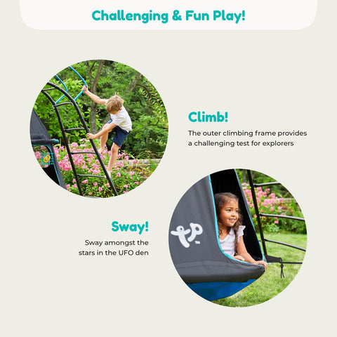 TP UFO Den & Climbing Frame (Only Available for delivery UK Mainland)-Dropship,Outdoor Climbing Frames,Outdoor Dens,Outdoor Swings,Play Dens,Playground Equipment,Seasons,Sensory Climbing Equipment,Sensory Dens,Stock,Summer,TP Toys-Learning SPACE