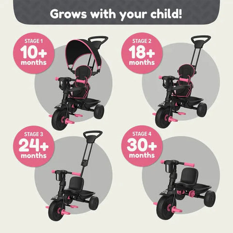 TP Zoomee 4 In 1 Deluxe Trike (UK Mainland Only)-Baby Ride On's & Trikes,Dropship,Early Years. Ride On's. Bikes. Trikes,Ride On's. Bikes & Trikes,Ride Ons,TP Toys,Trikes-Learning SPACE