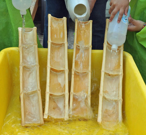 Table Top Bamboo Waterfall (4Pk)-Cosy Direct, Natural, Outdoor Sand & Water Play, Sand & Water, Water & Sand Toys-Learning SPACE