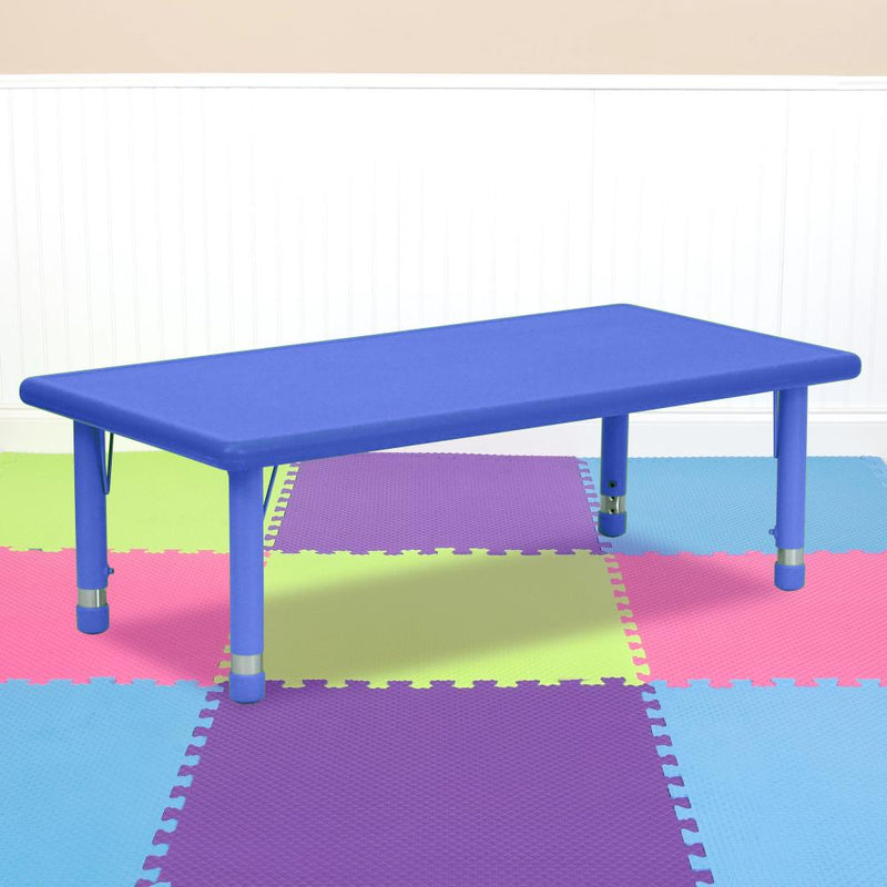 Rainbow Height Adjustable Rectangular Table (Blue), Learning SPACE