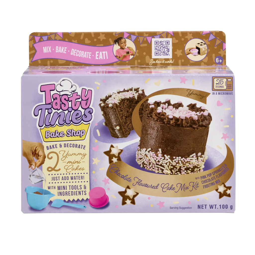 Tasty Tinies Bake Shop Baking Cake Mix Kits-Tasty Tinies,Vivid Goliath-Chocolate Cake with Chocolate Frosting-‎932478-Learning SPACE