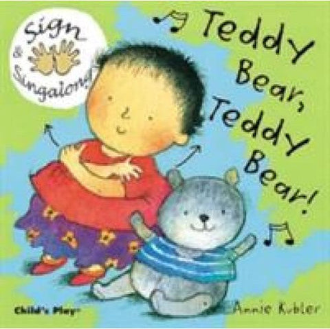 Teddy Bear, Teddy Bear Signing (Board Book) - Rhyming and sing along book-Additional Need,Baby Books & Posters,Childs Play,Deaf & Hard of Hearing,Early Years Books & Posters,Gifts For 1 Year Olds,Nursery,Primary Books & Posters,Specialised Books,Stock-Learning SPACE