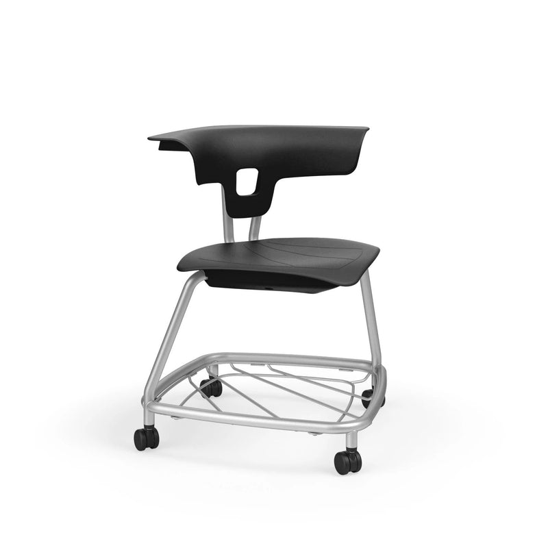 Teenager+ Ruckus Stack Chair With Storage Rack, Black Chrome Learning SPACE