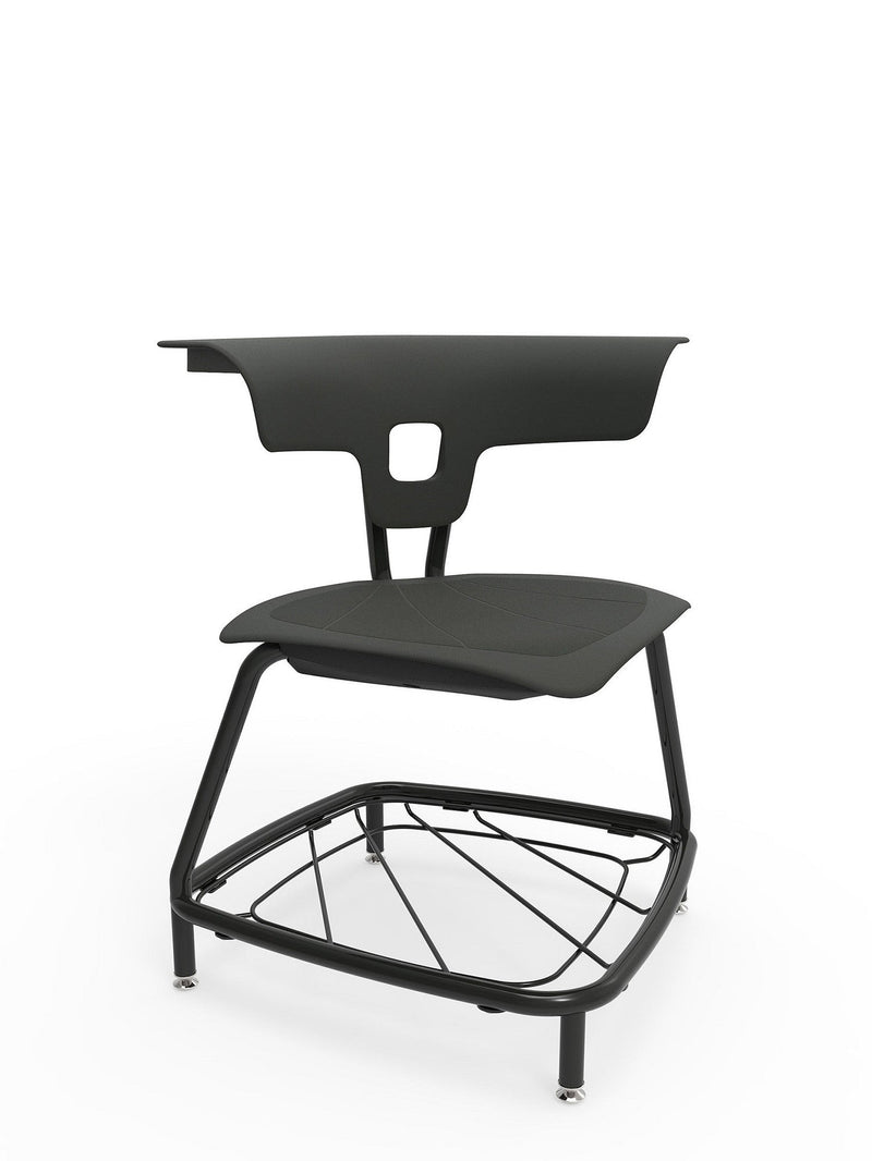 Teenager+ Ruckus Stack Chair With Storage Rack, Black Espresso Metallic Learning SPACE