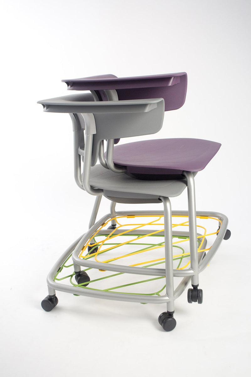 Teenager+ Ruckus Stack Chair With Storage Rack, Ultra Blue Chrome Learning SPACE