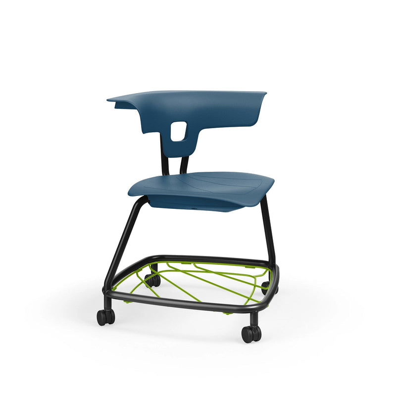 Teenager+ Ruckus Stack Chair With Storage Rack, Sky Blue Chrome Learning SPACE
