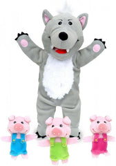 Tellatale Big Bad Wolf with The Three Little Pigs Hand Puppet Set with Finger Puppets-Calming & Anxiety,communication,Fiesta Crafts,Helps With,Imaginative Play,Neuro Diversity,Primary Books & Posters,Primary Literacy,Puppets & Theatres & Story Sets,Stock-Learning SPACE