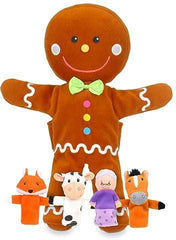 Tellatale Gingerbread Man Hand Puppet Set with Finger Puppets-Calming & Anxiety,Christmas,communication,Fiesta Crafts,Gifts For 2-3 Years Old,Helps With,Imaginative Play,Neuro Diversity,Primary Books & Posters,Primary Literacy,Puppets & Theatres & Story Sets,Seasons,Stock-Learning SPACE