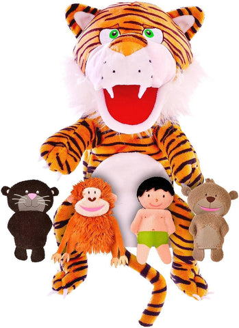 Tellatale Jungle Book Hand Puppet Set with Finger Puppets-Calming & Anxiety,communication,Fiesta Crafts,Gifts for 5-7 Years Old,Helps With,Imaginative Play,Neuro Diversity,Primary Books & Posters,Primary Literacy,Puppets & Theatres & Story Sets,Stock-Learning SPACE