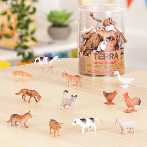 Terra Farm Animals - Mini Farm animals figurine set-Christmas,Early years Games & Toys,Farms & Construction,Gifts For 3-5 Years Old,Gifts for 5-7 Years Old,Halilit Toys,Imaginative Play,Primary Games & Toys-Learning SPACE