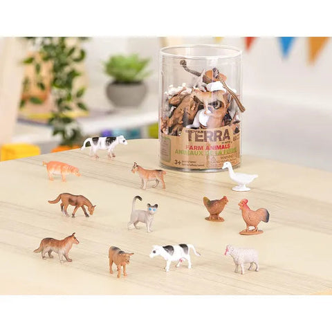 Terra Farm Animals - Mini Farm animals figurine set-Christmas,Early years Games & Toys,Farms & Construction,Gifts For 3-5 Years Old,Gifts for 5-7 Years Old,Halilit Toys,Imaginative Play,Primary Games & Toys-Learning SPACE