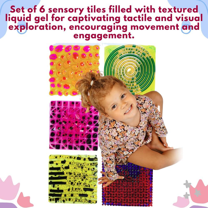 Textured Massage Liquid Sensory Tiles Set of 6, Learning SPACE