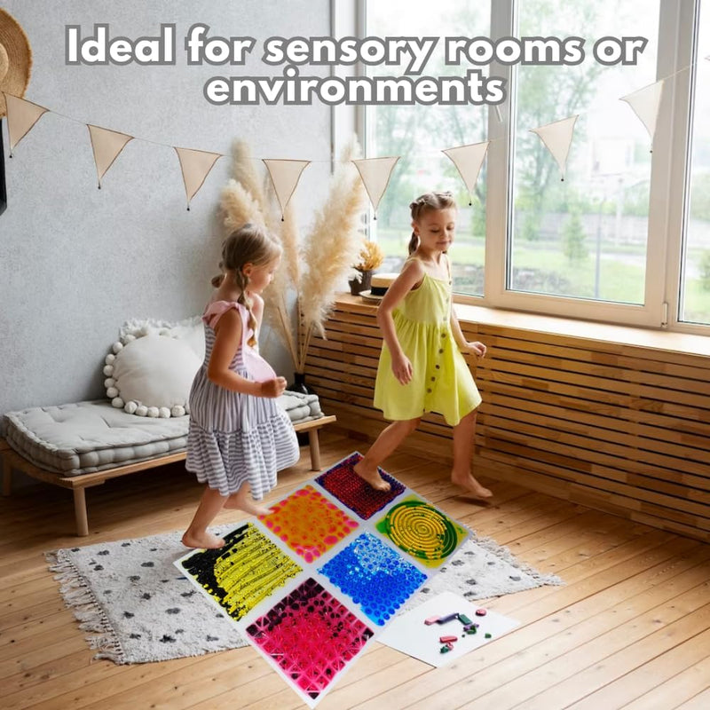 Textured Massage Liquid Sensory Tiles Set of 6, Learning SPACE