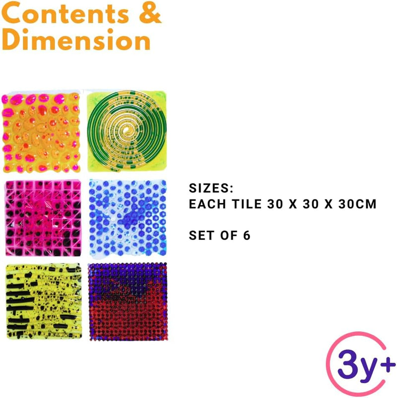 Textured Massage Liquid Sensory Tiles Set of 6, Learning SPACE