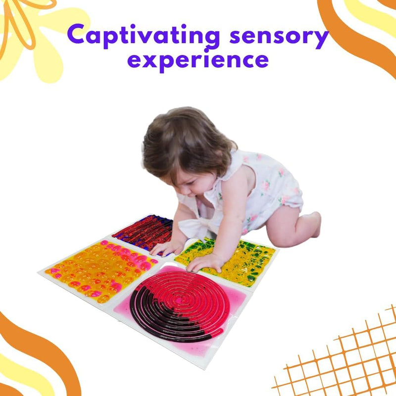 Textured Massage Liquid Tiles Set of 4 - 30cm, Learning SPACE