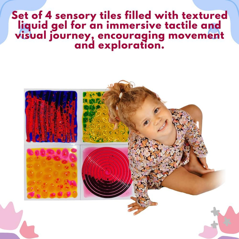 Textured Massage Liquid Tiles Set of 4 - 30cm, Learning SPACE