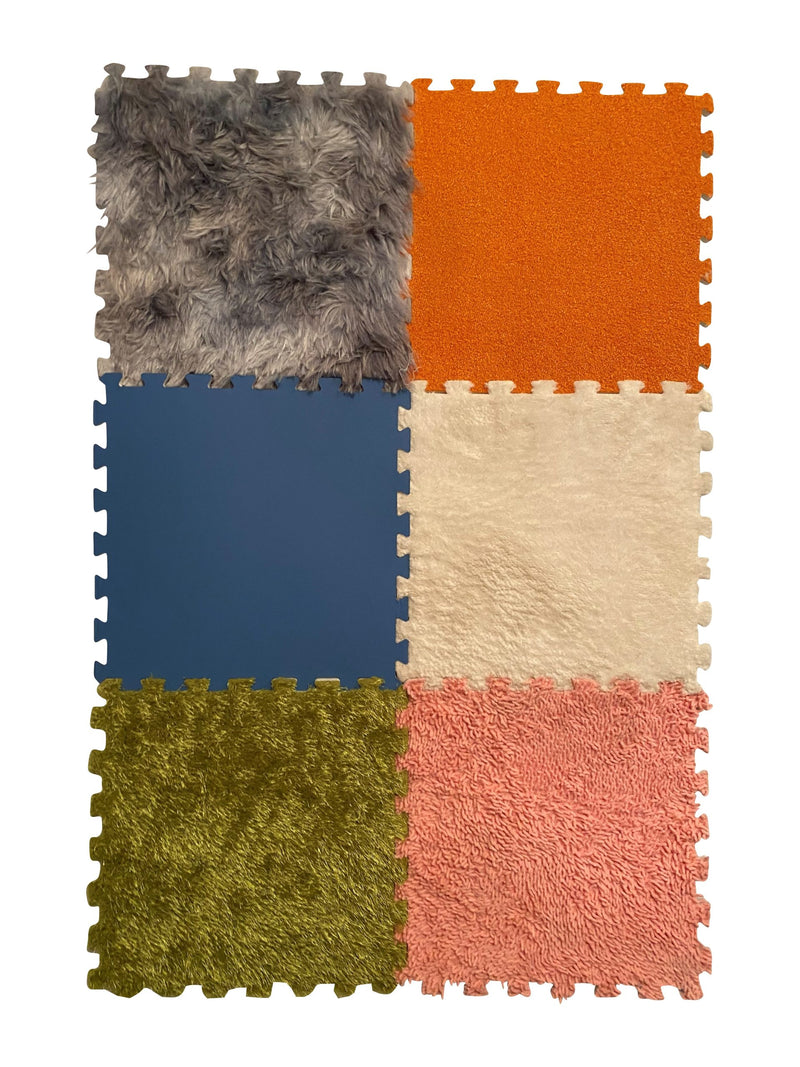 Textured Puzzle Floor Tiles - Set of 6, Learning SPACE