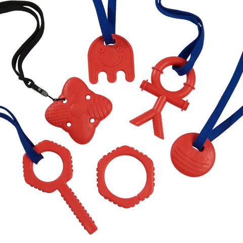 The Chewbuddy™ Mix 6 Packs-Calming & Anxiety,Chewing,Oral Motor & Chewing Skills,Sensory Seeking,Teether-Red-CBD06PACKRED-Learning SPACE