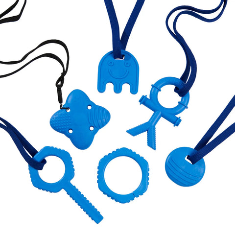The Chewbuddy™ Mix 6 Packs-Calming & Anxiety,Chewing,Oral Motor & Chewing Skills,Sensory Seeking,Teether-Blue-CBD06PACKBLU-Learning SPACE