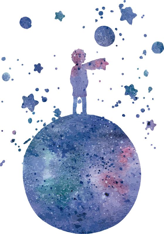 The Little Prince on the World Fairy Tale Wall Decal, 30x50 cm Learning SPACE