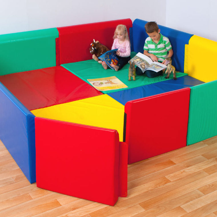 Thick Floor Play Mat - Square, Yellow Learning SPACE