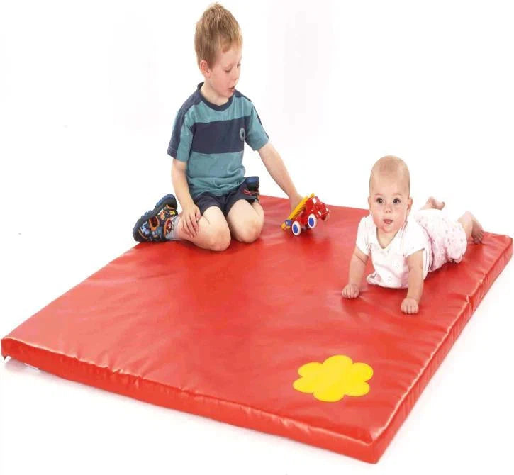Thick Floor Play Mat - Square, Red Learning SPACE