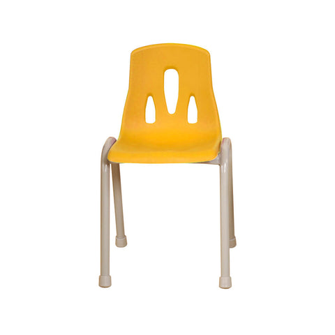 Thrifty Coloured Stackable Chairs for Kids - Set of 4-Classroom Chairs,Furniture,Profile Education,Seating,Wellbeing Furniture-Yellow-350mm-KB51-LT212-05-Learning SPACE