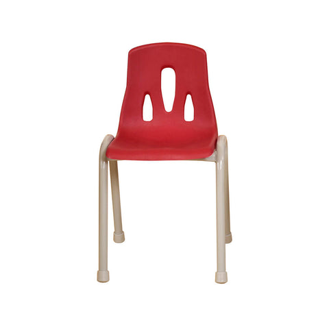 Thrifty Coloured Stackable Chairs for Kids - Set of 4-Classroom Chairs, Furniture, Profile Education, Seating, Wellbeing Furniture-Red-350mm-Learning SPACE