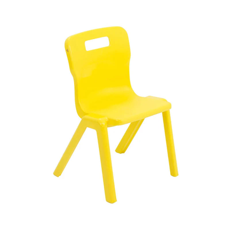 Titan Early Years One Piece Chair Size 1 & 2, Size 2 (Ages 4-6) Yellow Learning SPACE