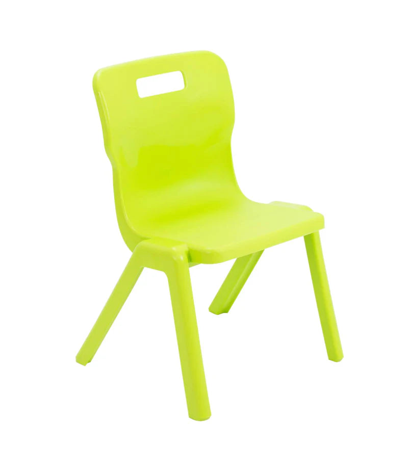 Titan Primary Years One Piece Chair - Size 3 & 4, Size 3 (Ages 6-8) Lime Green Learning SPACE