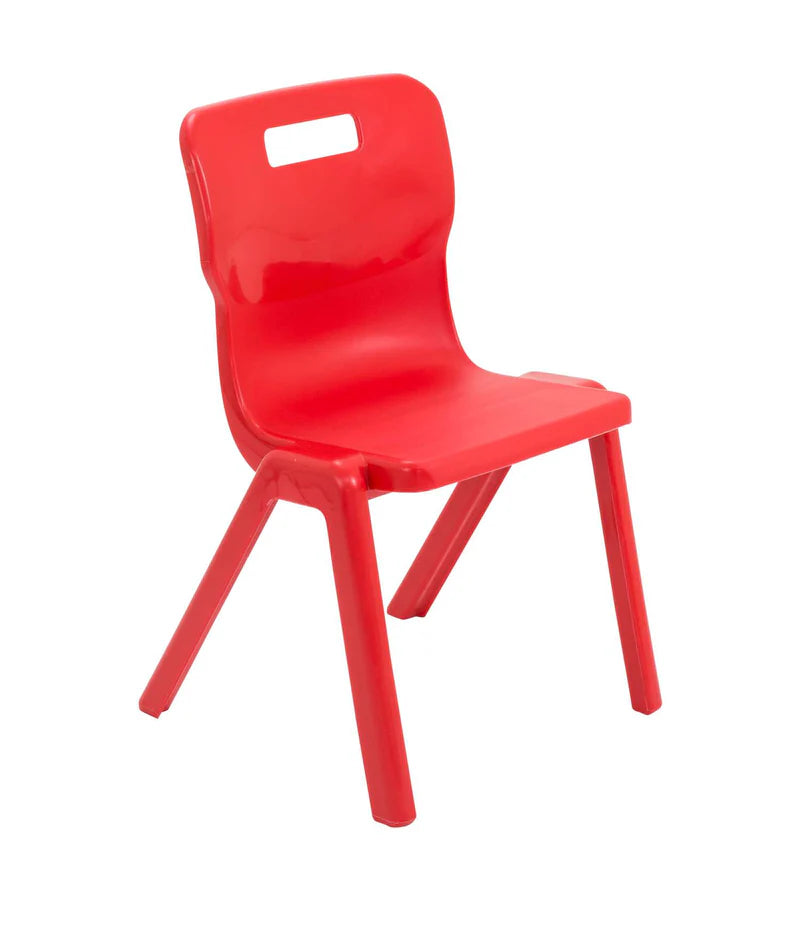 Titan Primary Years One Piece Chair - Size 3 & 4, Size 4 (Ages 8-11) Red Learning SPACE