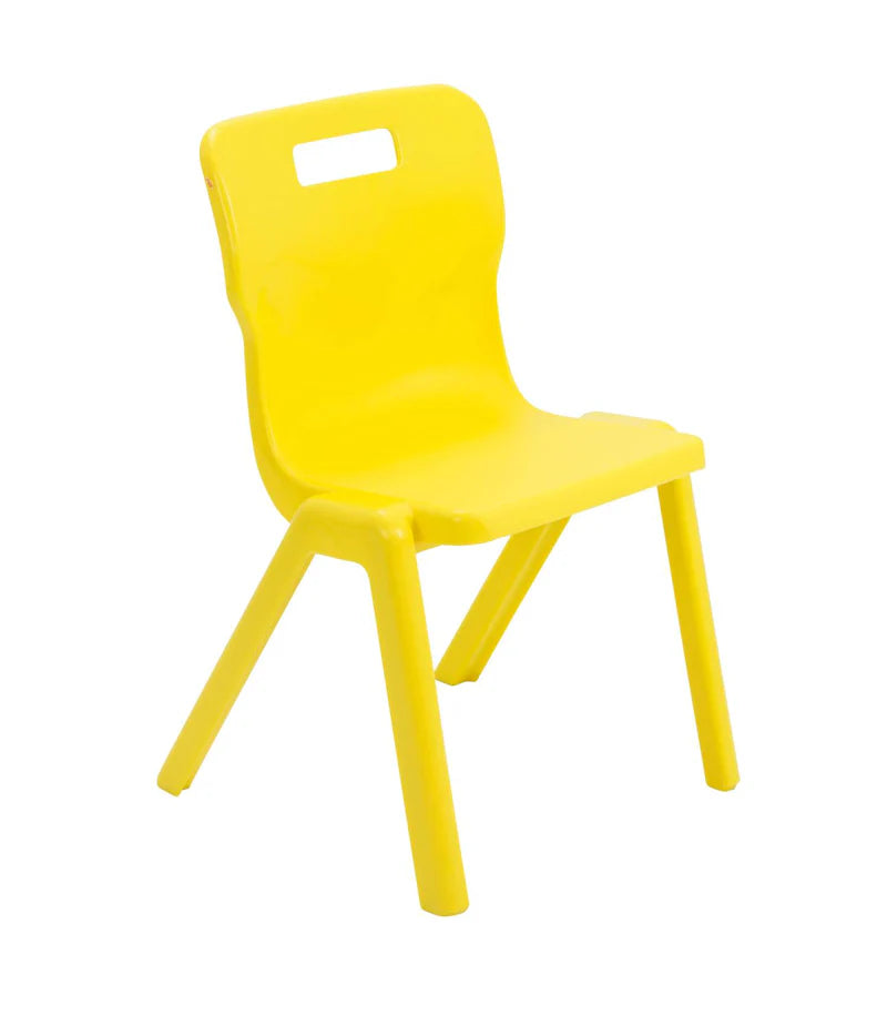 Titan Primary Years One Piece Chair - Size 3 & 4, Size 4 (Ages 8-11) Yellow Learning SPACE
