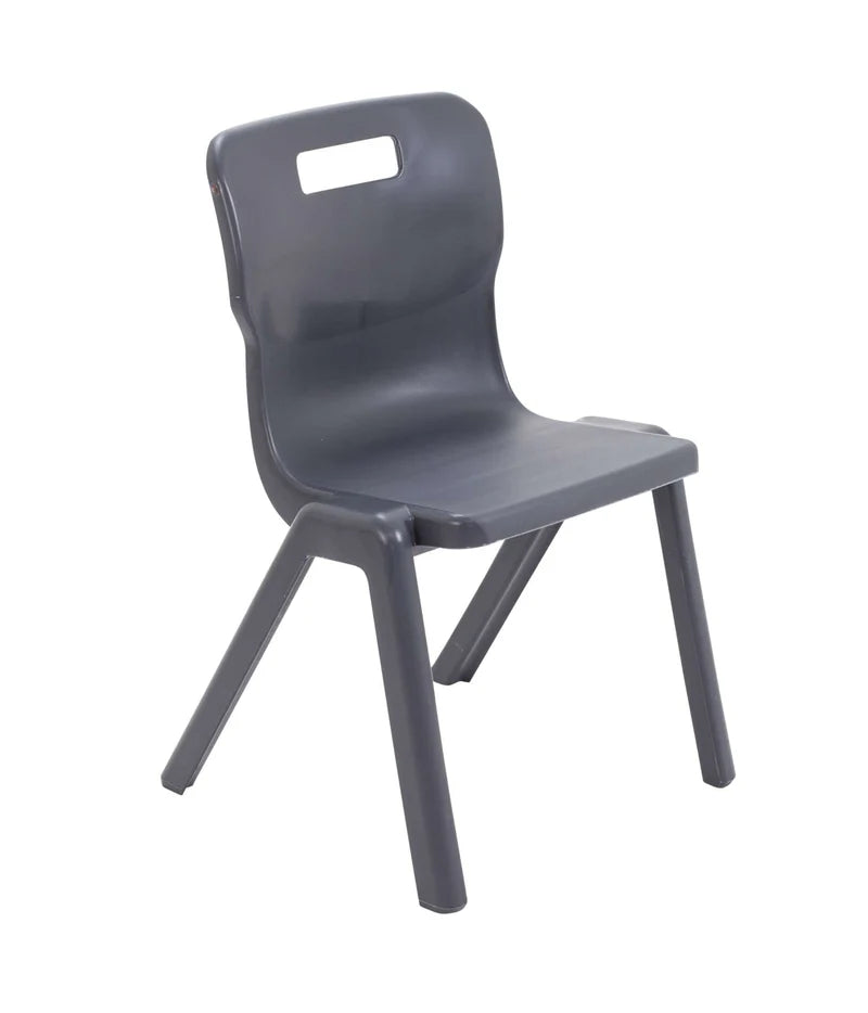 Titan Primary Years One Piece Chair - Size 3 & 4, Size 4 (Ages 8-11) Charcoal Learning SPACE