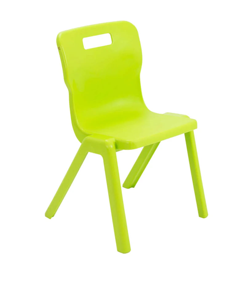 Titan Primary Years One Piece Chair - Size 3 & 4, Size 4 (Ages 8-11) Lime Green Learning SPACE