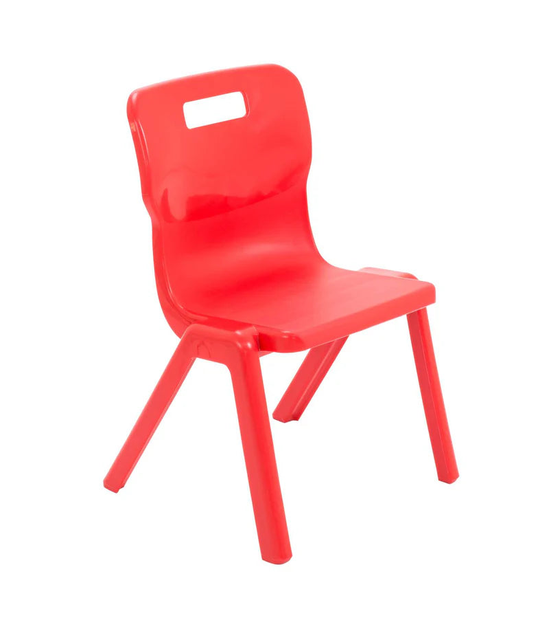Titan Primary Years One Piece Chair - Size 3 & 4, Size 3 (Ages 6-8) Red Learning SPACE
