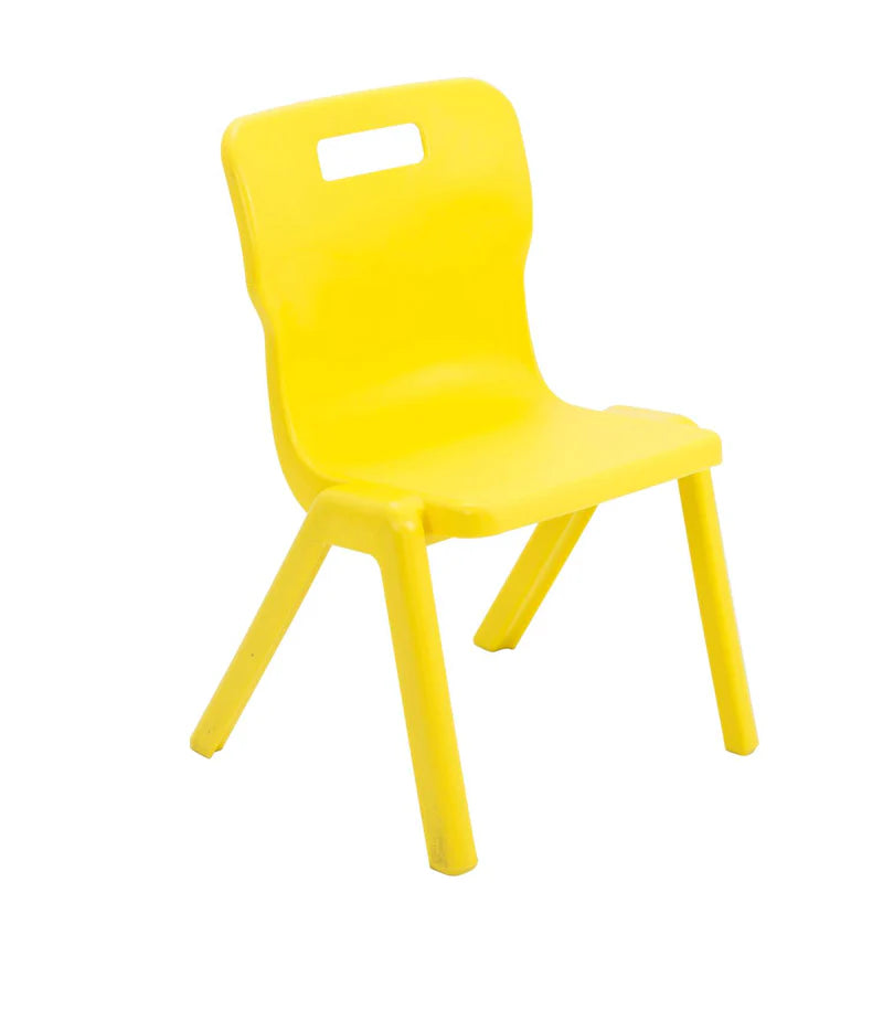 Titan Primary Years One Piece Chair - Size 3 & 4, Size 3 (Ages 6-8) Yellow Learning SPACE