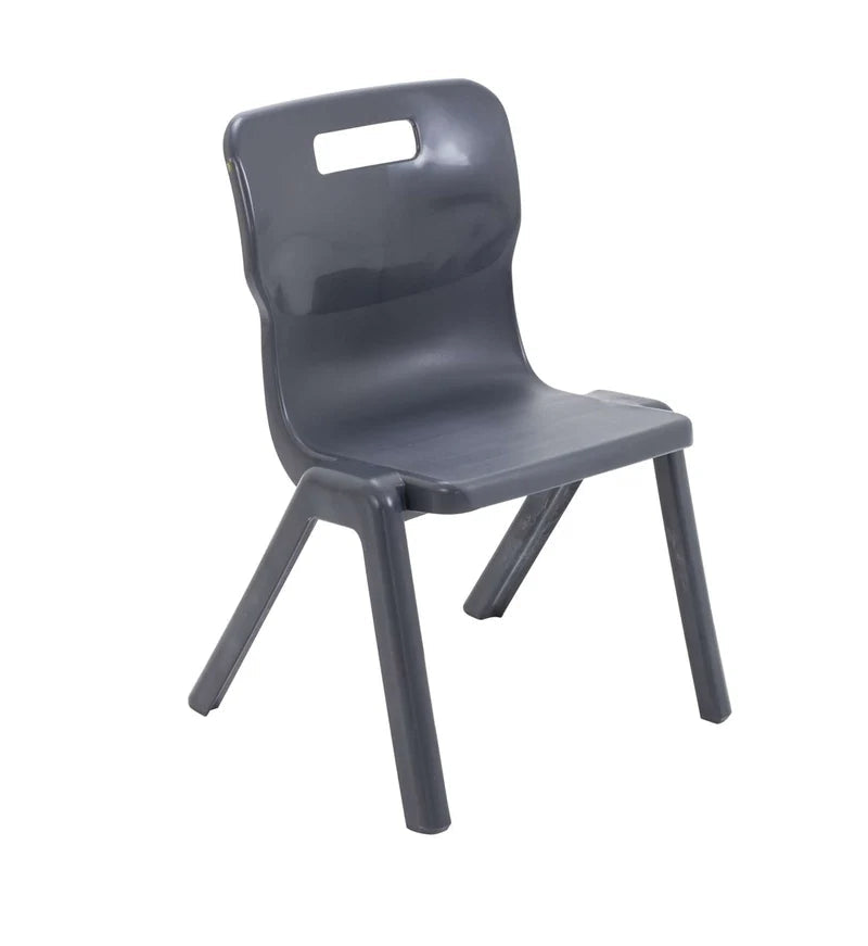 Titan Primary Years One Piece Chair - Size 3 & 4, Size 3 (Ages 6-8) Charcoal Learning SPACE